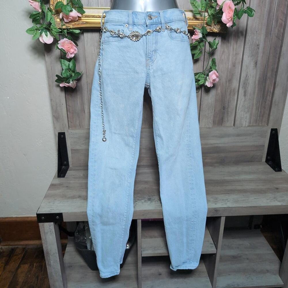 American eagle light wash distressed zip skinny jeans